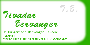 tivadar bervanger business card